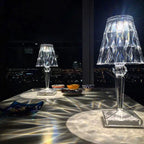 Elegant Crystal Accent Lamp - Dimmable Rechargeable Lighting