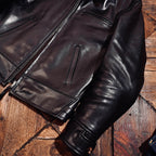 Men's Leather Jacket - Black Horsehide