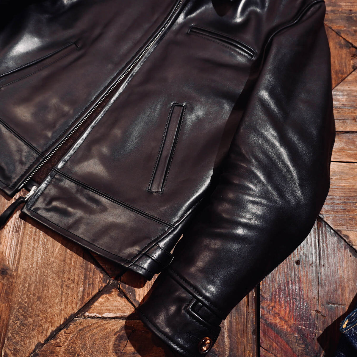 Men's Leather Jacket - Black Horsehide