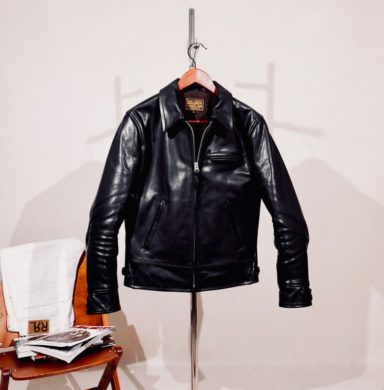 Men's Leather Jacket - Black Horsehide