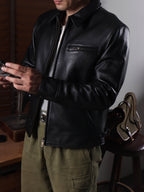 Men's Leather Jacket - Black