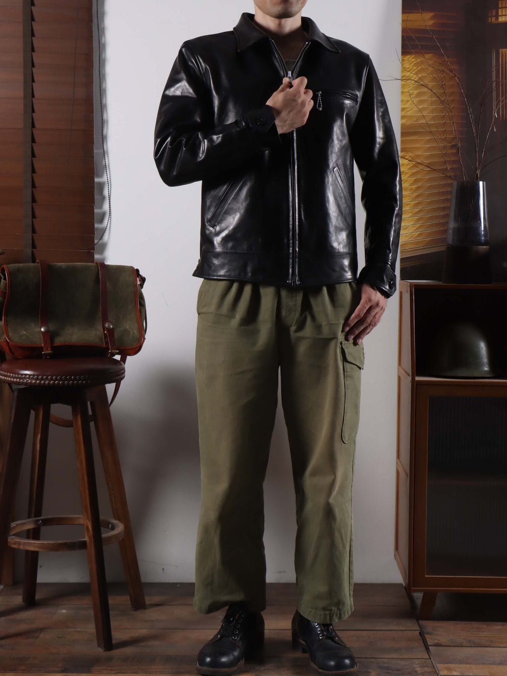 Men's Leather Jacket - Black