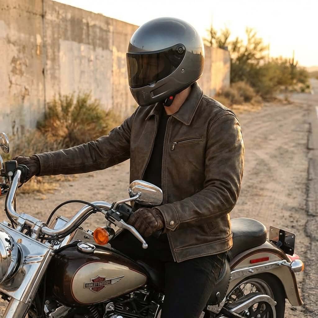 Men's Leather Jacket - Brown