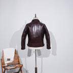 Men's Leather Jacket - Black Hem Buckle