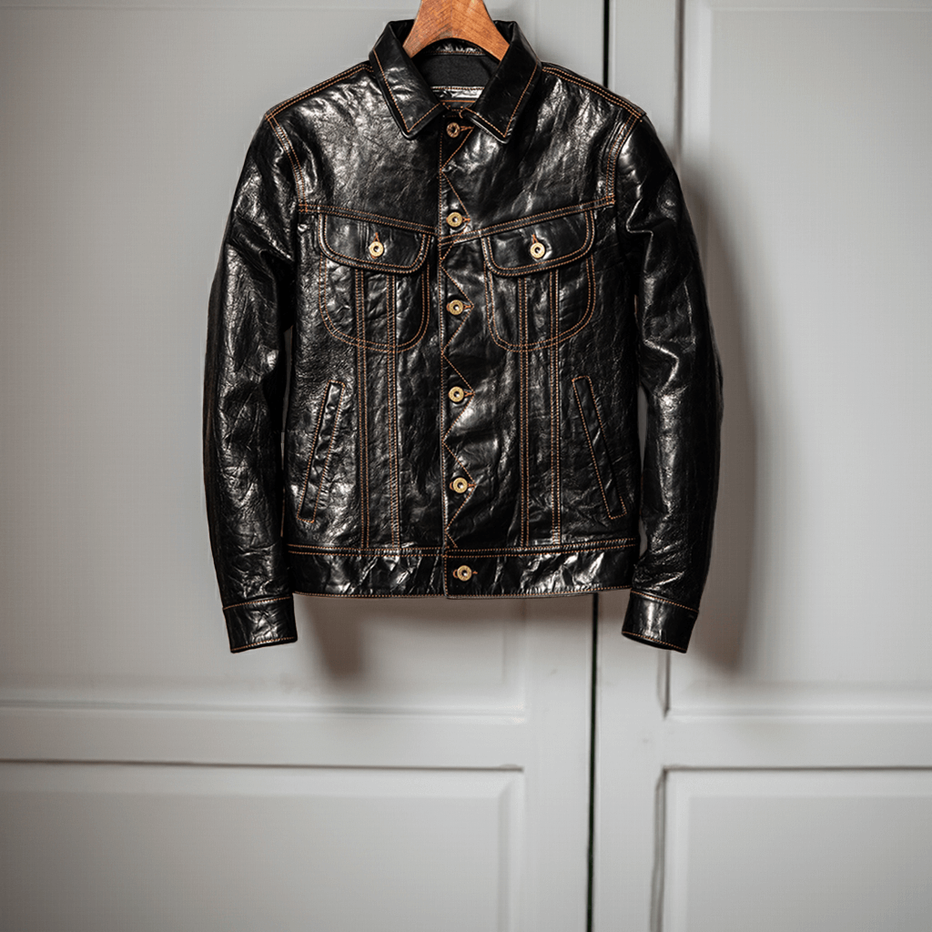 Men's Leather Jacket - Black