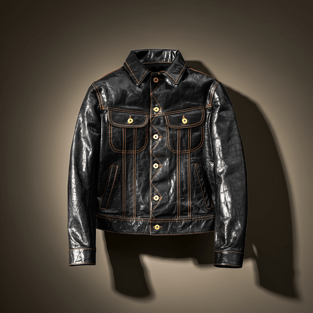 Men's Leather Jacket - Black