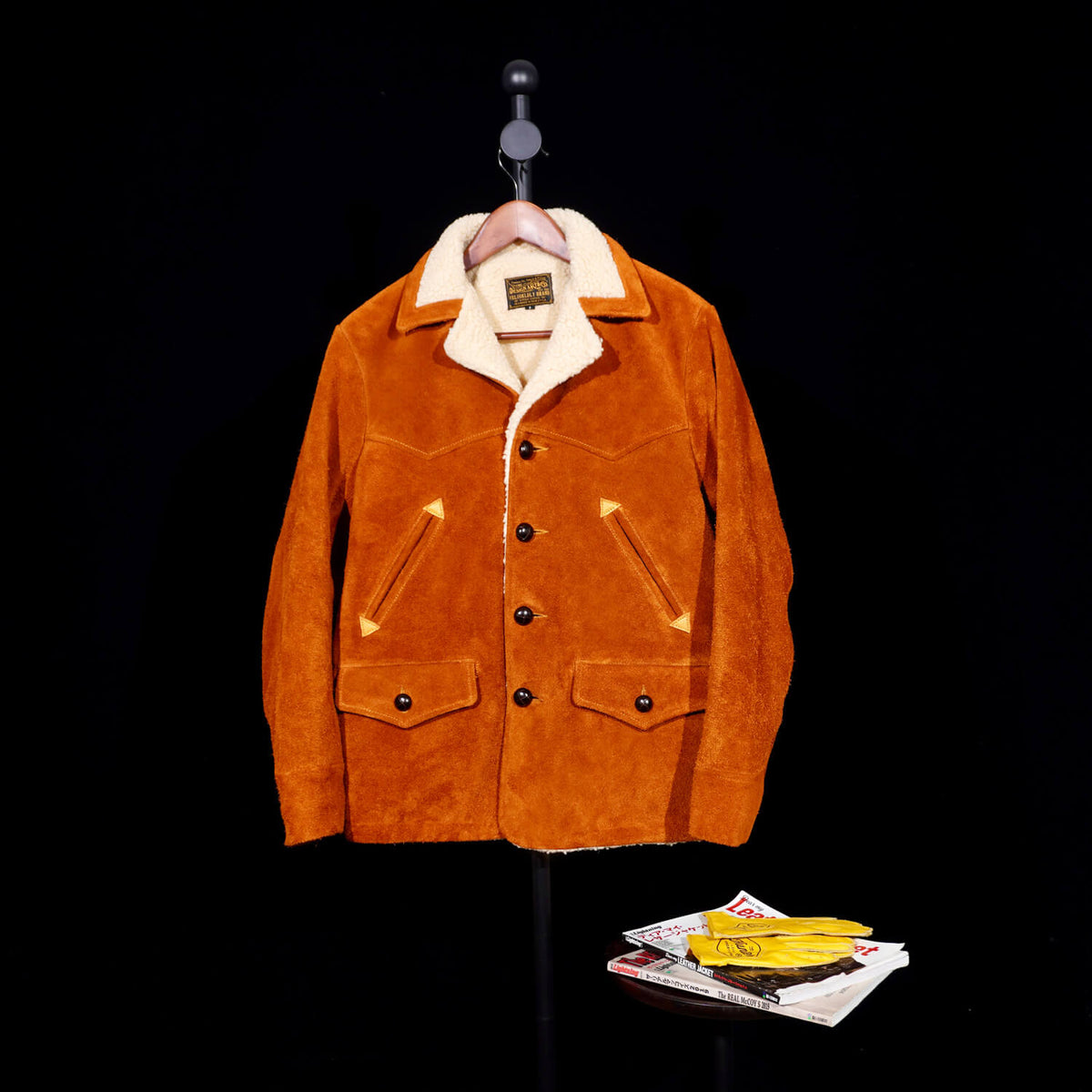 Men's Leather Jacket - Yellow Brown
