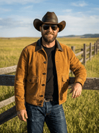 Men's Leather Jacket - Tobacco Brown