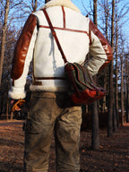 Men's Leather Jacket - White