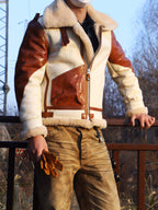 Men's Leather Jacket - White
