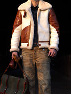 Men's Leather Jacket - White