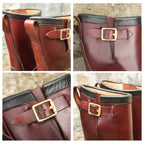 Men's Engineer Boots - Local Cowhide Black+Burgundy
