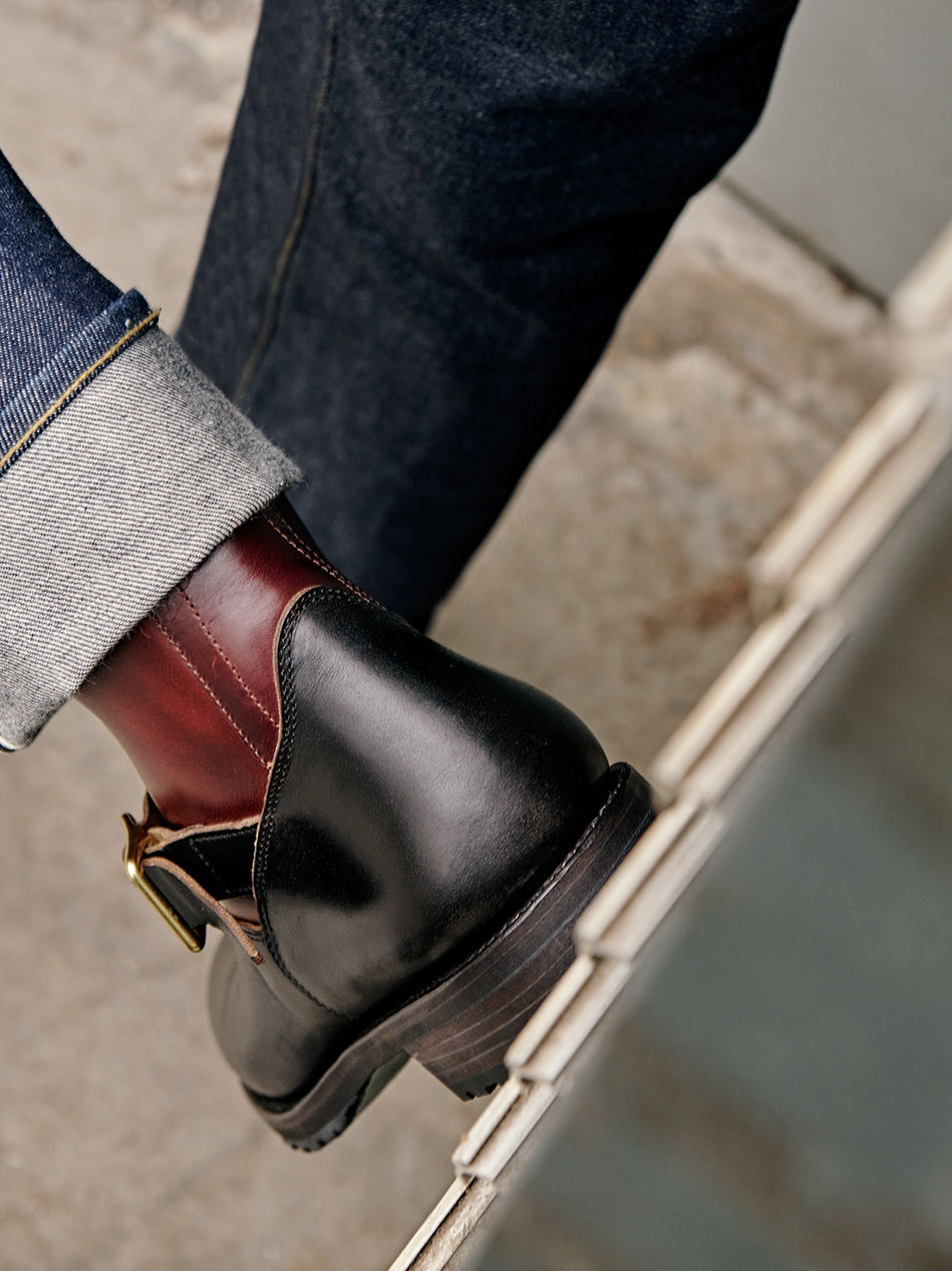Men's Engineer Boots - Black Teacore Cowhide