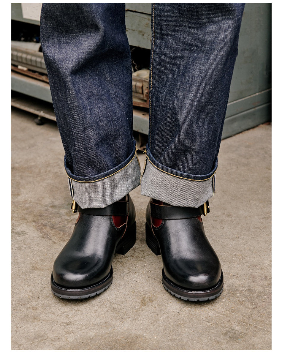 Men's Engineer Boots - Black Teacore Cowhide
