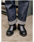 Men's Engineer Boots - Black Teacore Cowhide