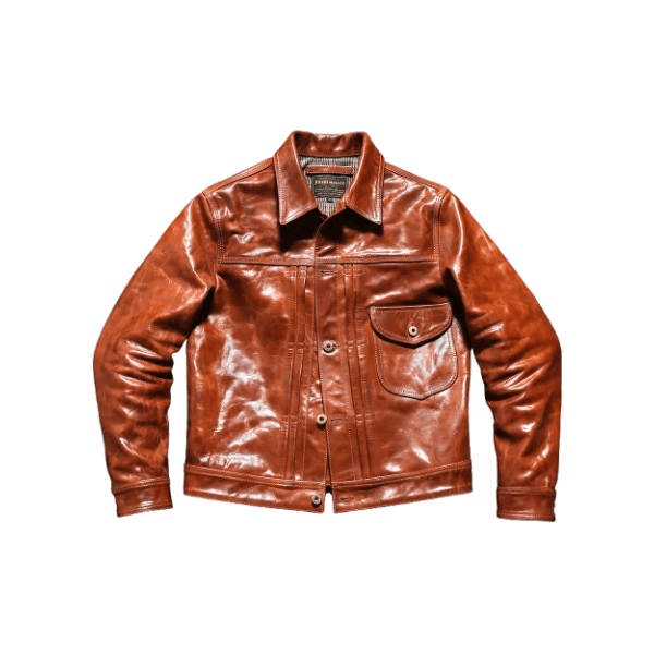 Men's Type I Leather Trucker Jacket - Sunset Yellow