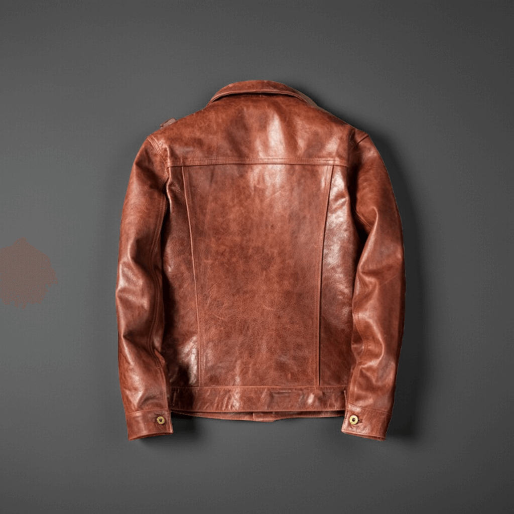 Men's Leather Jacket - Red Brown