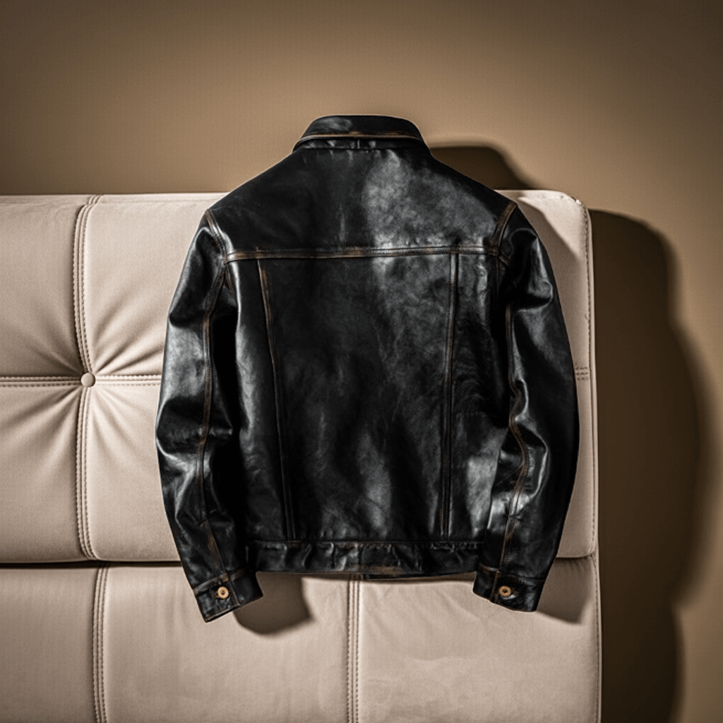 Men's Leather Jacket - Black