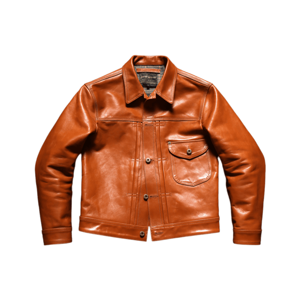 Men's Type I Leather Trucker Jacket, Tan Horsehide - Tan