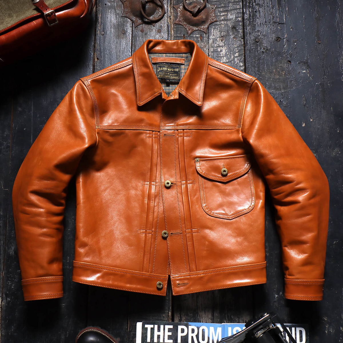 Men's Leather Jacket - Tan