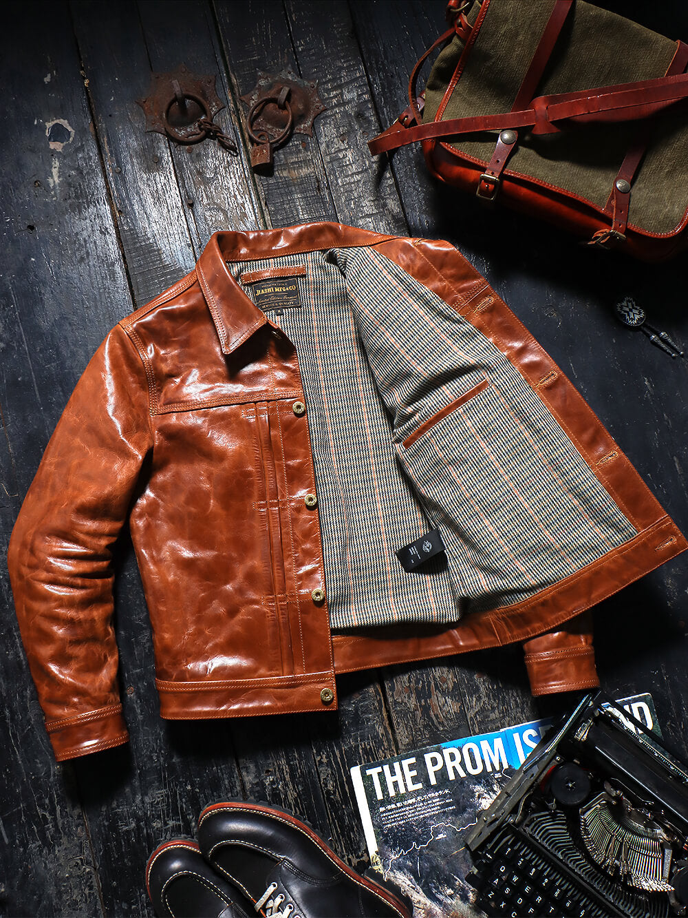 Men's Leather Jacket - Sunset Yellow