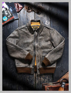 Men's Leather Jacket - Gray