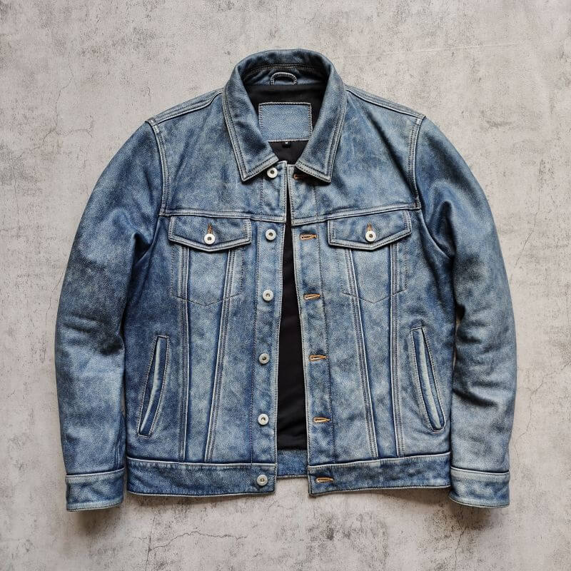 Men's Leather Jacket - L