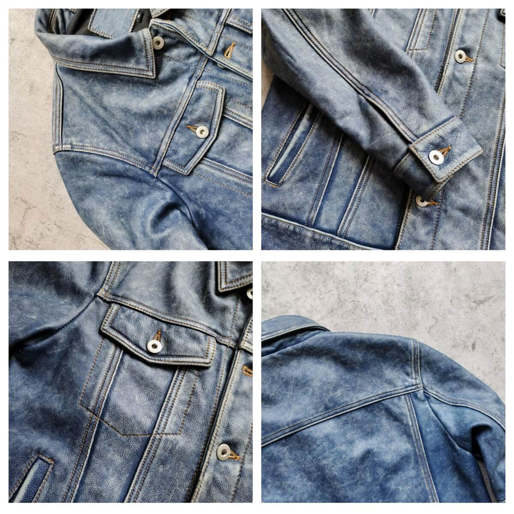Men's Leather Jacket - 4XL
