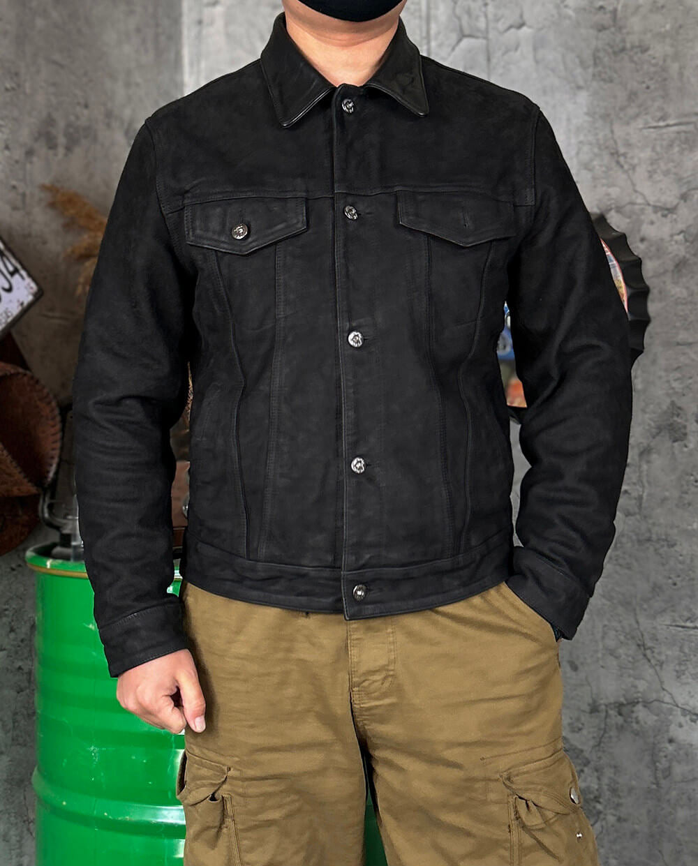 Men's Leather Jacket - Black