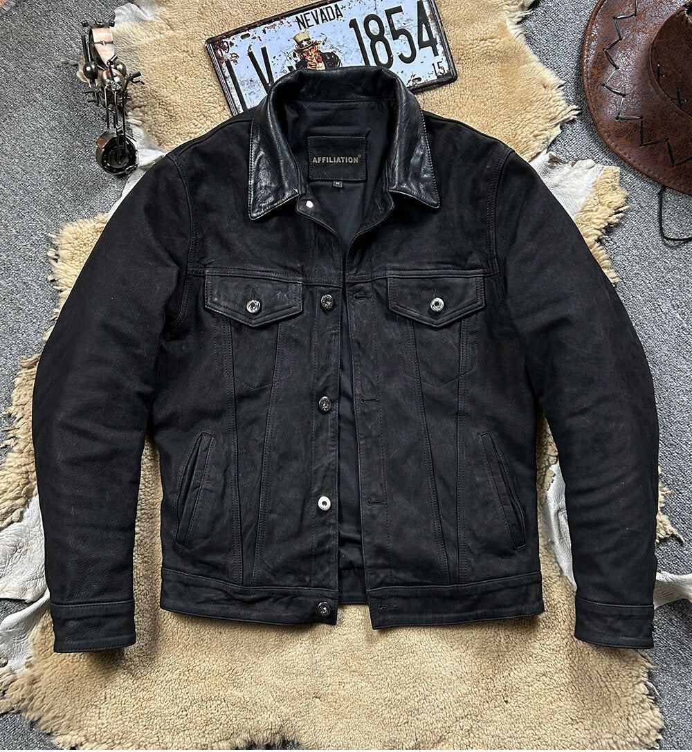 Men's Leather Jacket - Black