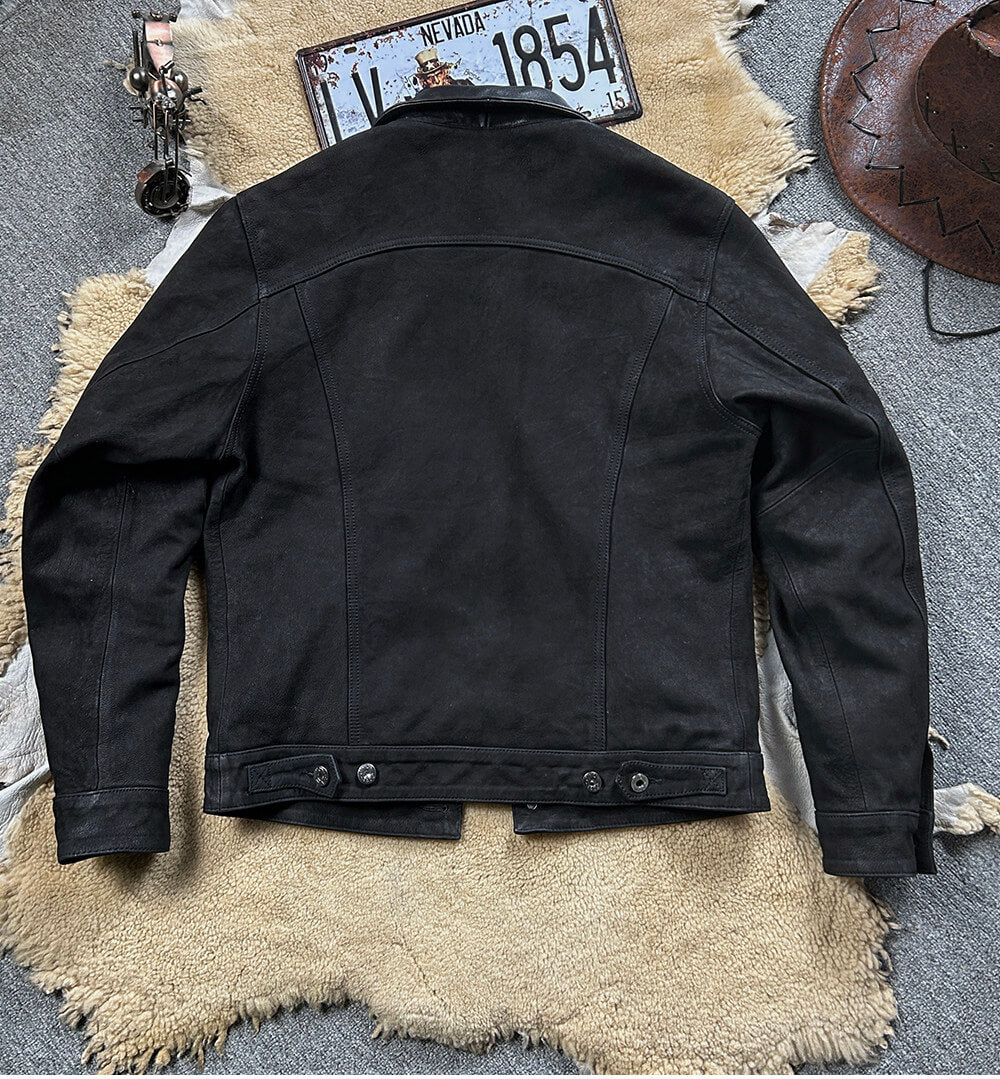 Men's Leather Jacket - Black