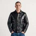 Men's Leather Jacket - Black