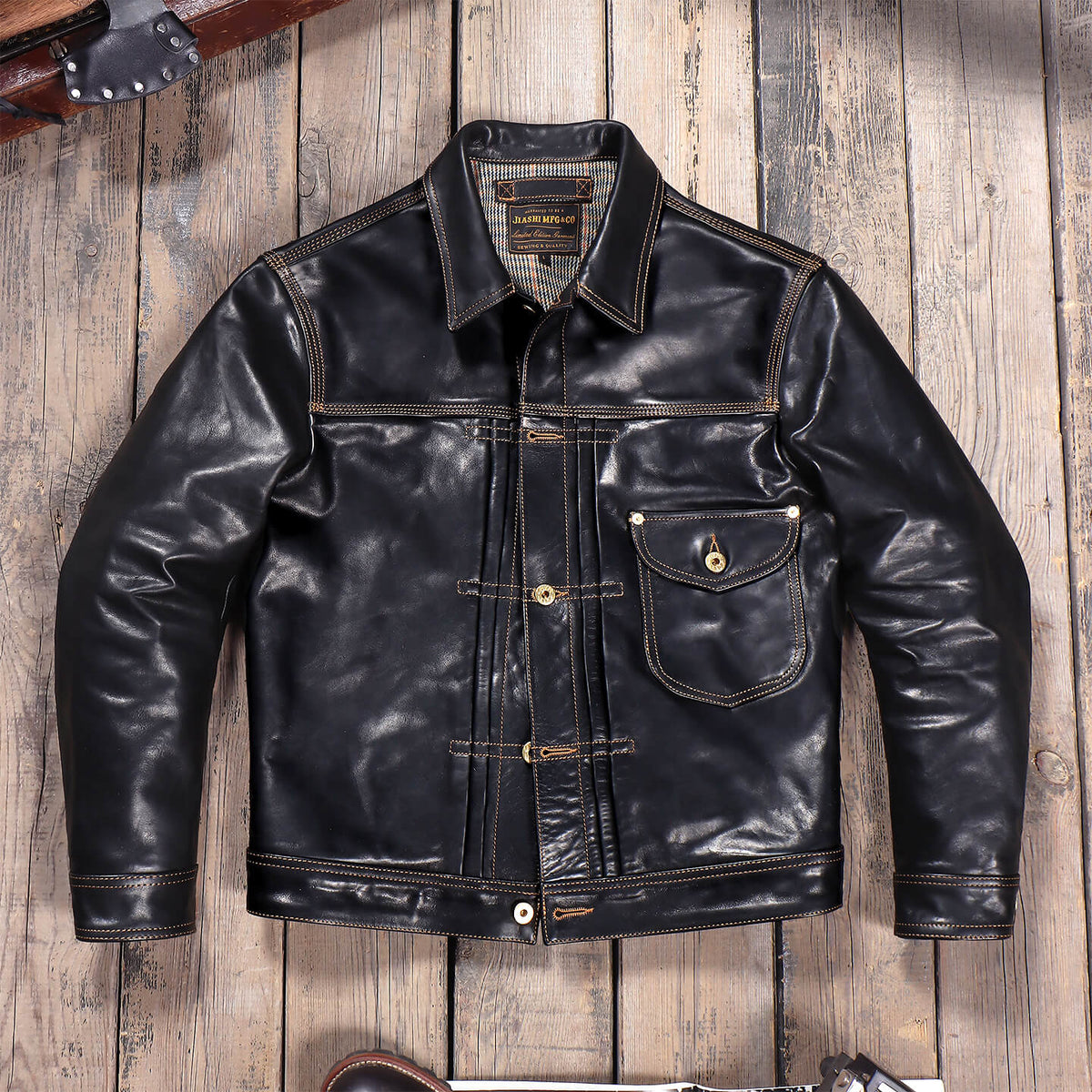 Men's Leather Jacket - Black