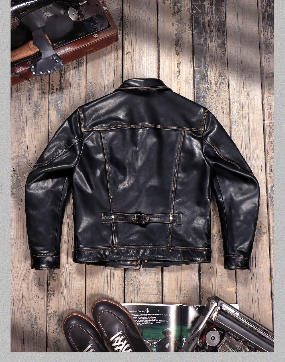 Men's Leather Jacket - Black