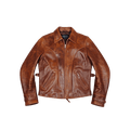 Men's Vintage Rider Leather Jacket, Action Back - Black