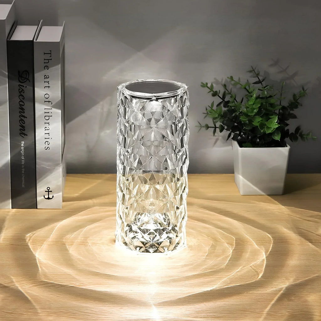 Elegant Crystal LED Lamp - 16 Colors with Remote Control
