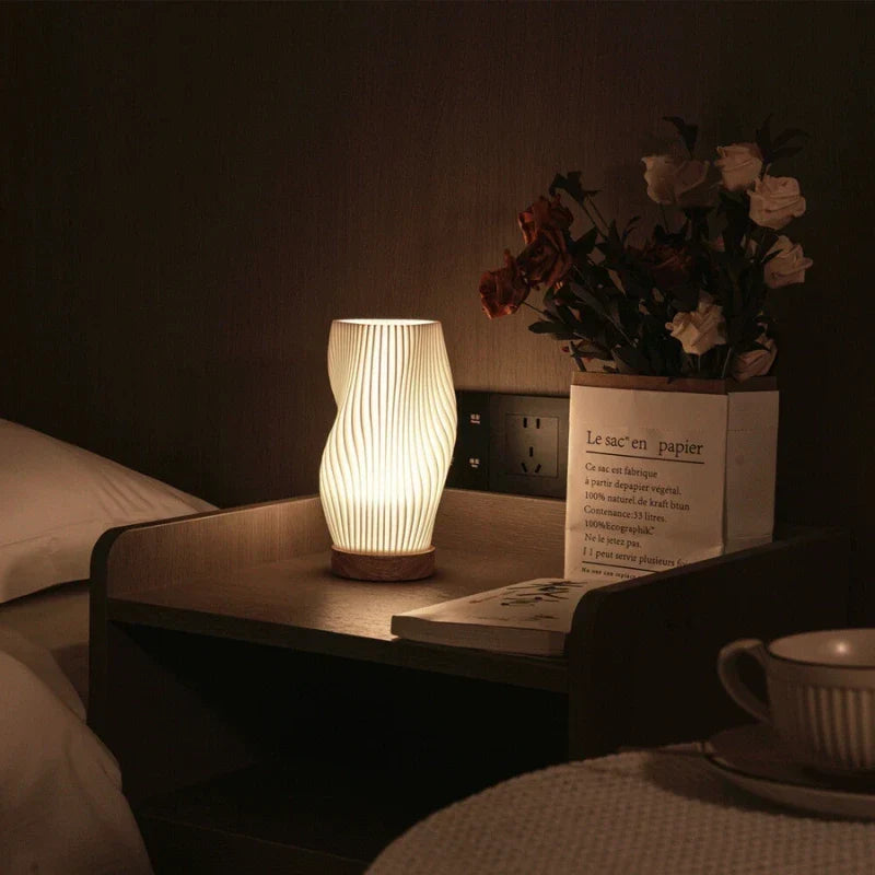 Contemporary Wave Accent Lamp - Adjustable Glow