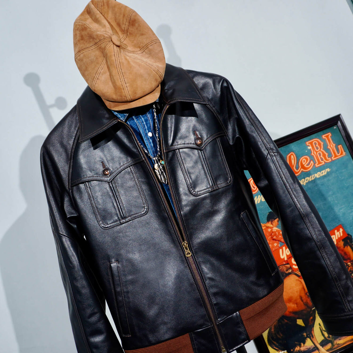 Men's Leather Jacket - Black