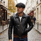 Men's Leather Jacket - Black