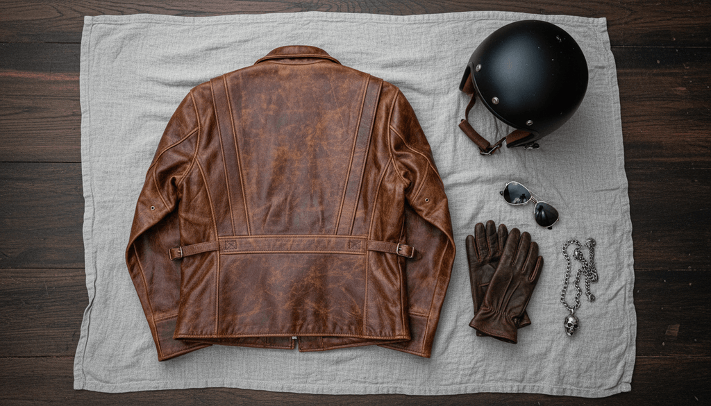 Men's Leather Jacket - Sunset Yellow
