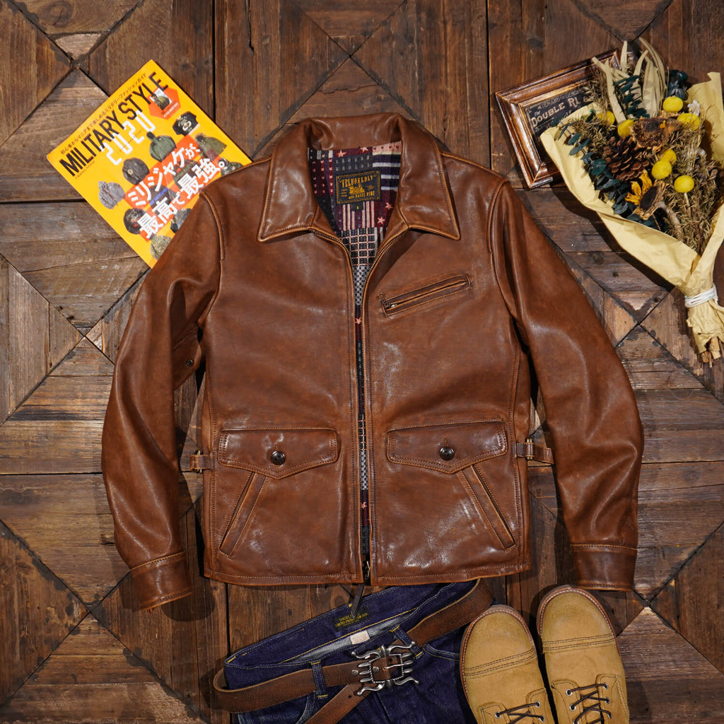 Men's Leather Jacket - Brown Horsehide