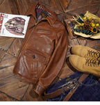 Men's Leather Jacket - Brown Horsehide