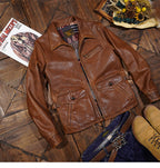 Men's Leather Jacket - Brown Horsehide