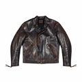 Men's Distressed Biker Leather Jacket - S