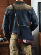 Men's Leather Jacket - Blue