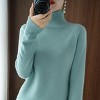 Women's Karolina Classic-cut turtleneck sweater - Light Blue