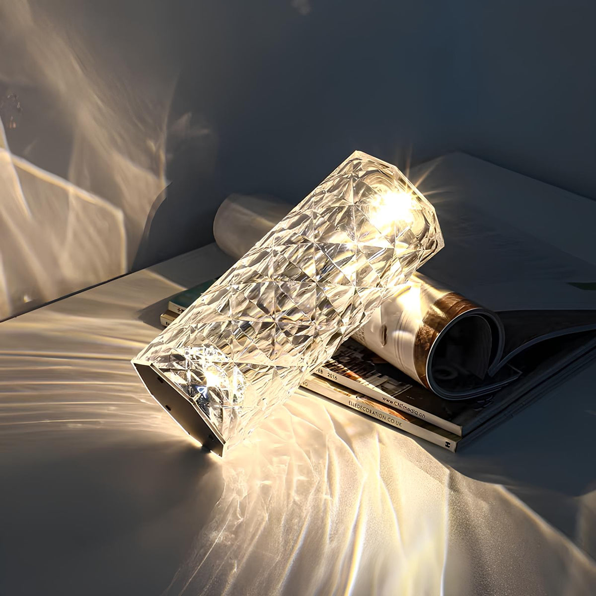 Elegant Crystal LED Lamp - 16 Colors with Remote Control