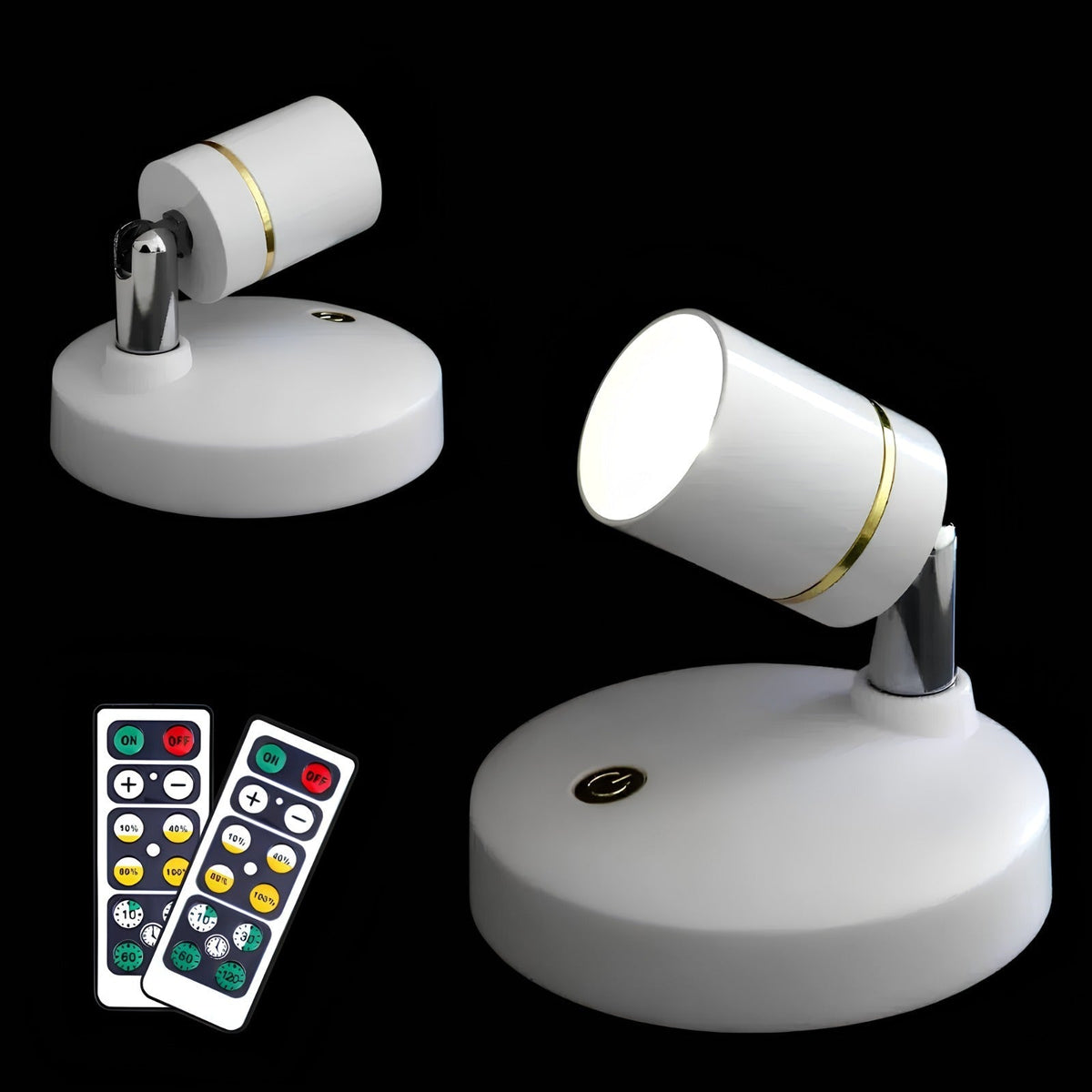 EasyStick Rechargeable Accent Spotlight Lamp for Home Decor - 4 / White - AA Batteries / Multicolor