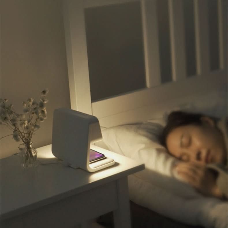 3-in-1 Bedside Alarm Clock with Qi Wireless Charging & Night Light