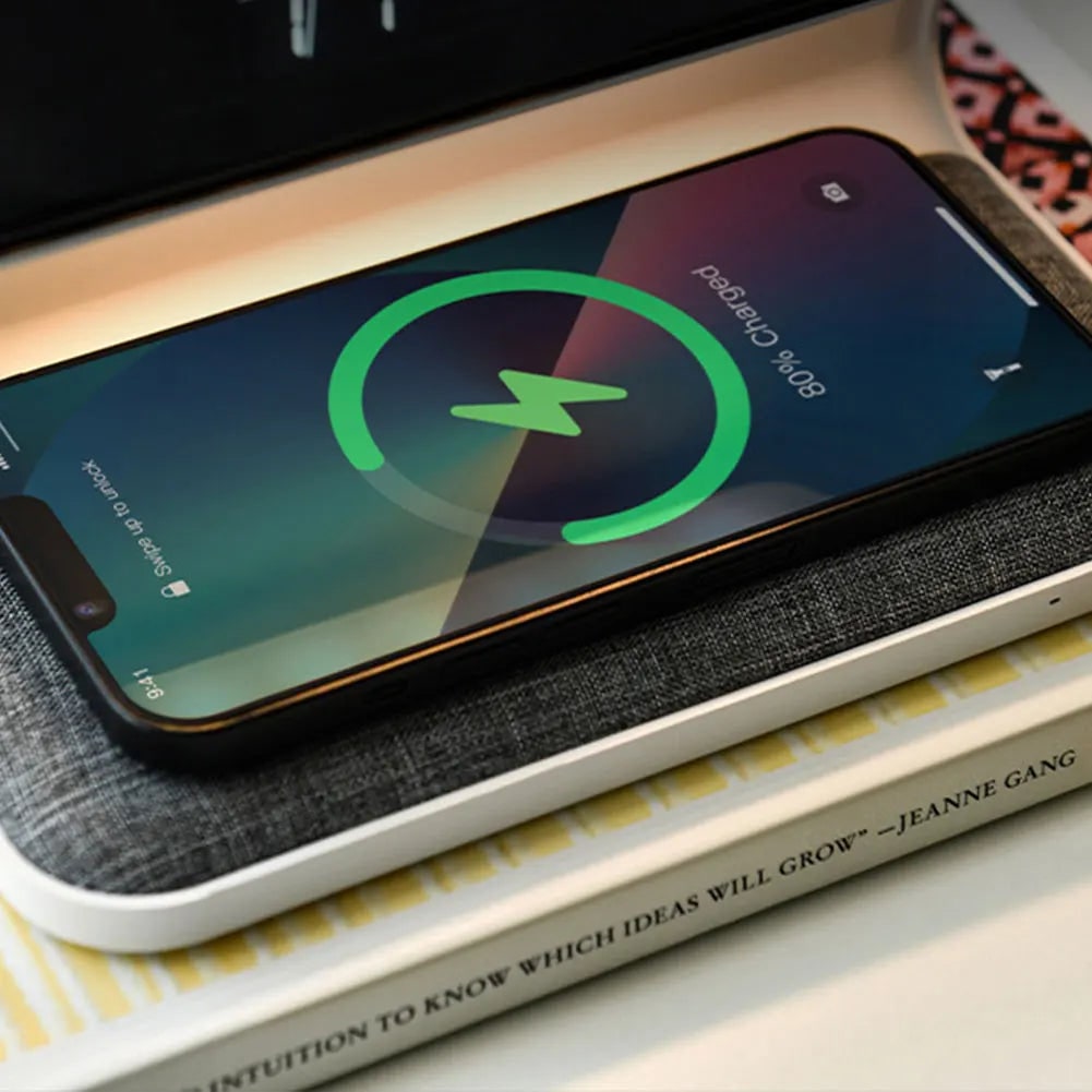 3-in-1 Bedside Alarm Clock with Qi Wireless Charging & Night Light